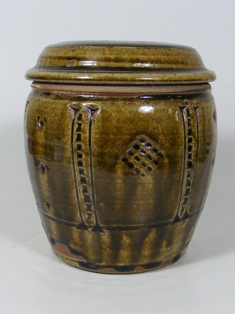 A Mike Dodd Stoneware Lidded Pot