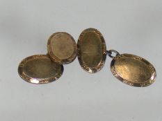 A Pair Of Gold On Silver Gents Cuff Links