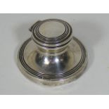 A Small Silver Capstan Ink Well