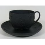 A 19thC. Wedgwood Basalt Cup & Saucer