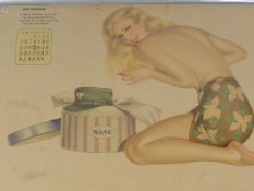 Twelve 1942 US Varga Calendar Pages In Folder