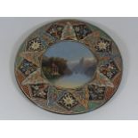 A Thune Majolica Plate With Hand Painted Landscape