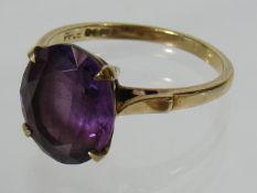 An 18ct Gold Ladies Ring With Amethyst Stone