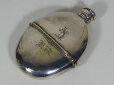 A Victorian Silver Plated Hip Flask