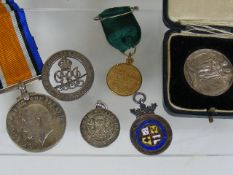 A WW1 Medal & Other Badges & Medals