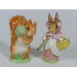 A Beswick Beatrix Potter Mrs. Rabbit, Gold Oval Wi