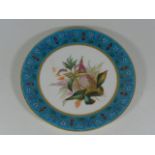 A 19thC. Hand Painted Worcester Plate With Enamell