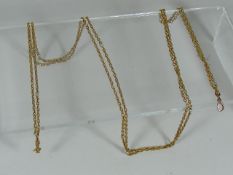 19thC. Gold Long Guard Set With Natural Pearl Appr