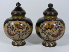 A Pair Of Japanese Cloisonne Lidded Vases