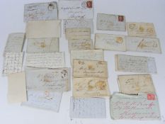 A Quantity Of Early Postmarks & Penny Reds