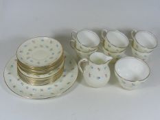 A Pretty Floral Wedgwood Cake Service Comprising S