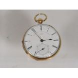 A Gents 18ct Gold Pocket Watch Wales & McCulloch,