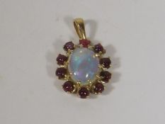 A Ruby & Opal Pendant
