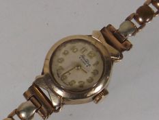 Ladies Antique Watch With Gold Case