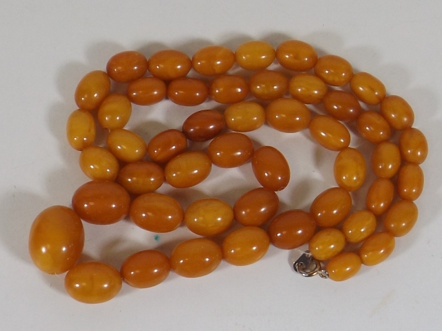 A Set Of Antique Amber Beads Approx. 73.4g Inclusi