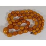 A Set Of Antique Amber Beads Approx. 73.4g Inclusi