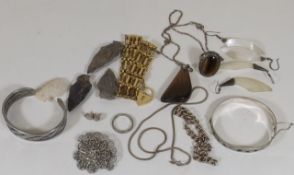 A Silver Bracelet & Other Items