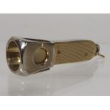 A Vintage Cigar Cutter Of Stainless Steel & 9ct Go