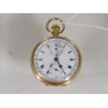 A Gents 18ct Gold Pocket Watch With Stopwatch Acti