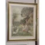 Framed Pears Print Titled Meeting Friends