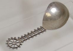 Large Norwegian Silver Caddy Spoon