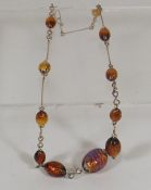 A Ladies Murano Style Glass Bead Necklace