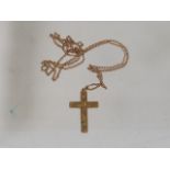 A 9ct Gold Chain With Crucifix Approx. 3.6g