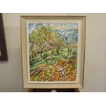 A Framed Oil On Panel Titled Cider Apples In The O