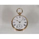 Gents 18ct Gold Pocket Watch Keywind Fusee Approx.