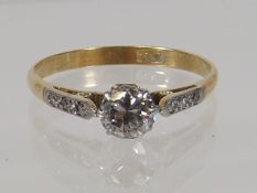A Ladies 18ct Gold Diamond Ring, Approx. 0.54ct Se