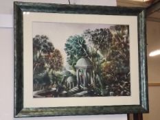 Framed Surrealist Watercolour Titled Greeting The