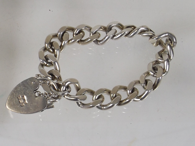 A Chunky Silver Bracelet Approx. 49.6g