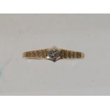 Ladies 9ct Ring With Small Diamond