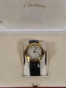 An 18ct Gold Cartier Cougar Wristwatch With Orgina
