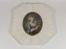 Watercolour On Ivory Panel Set Within Ivory Frame