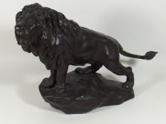 An Early 20thC. Bronze Lion, Indistinctly Signed