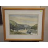 Framed Watercolour Of Estuary Signed Audrey Beaven