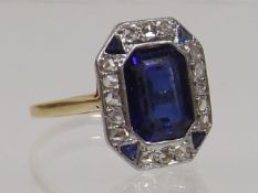 Ladies Art Deco Style Ring With Diamonds