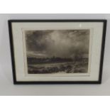 Framed Landscape Mezzotint Signed Norman Hurst