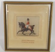 Framed Watercolour Of Military Horseman Signed R.
