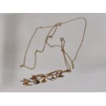 Ladies 9ct Gold Necklace & Pendant Approx. 4.5g