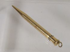 Yellow Metal Pencil With French Marks