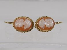 A Pair Of 18ct Gold Cameo Ear Rings