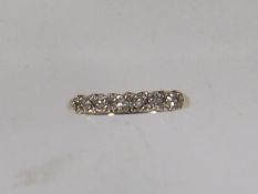 Ladies 9ct Gold Ring With Diamonds Set In White Me