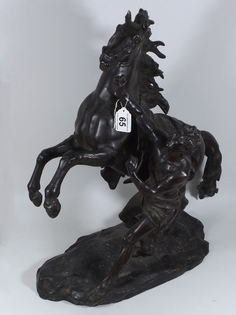 A Large Mid-19thC. Bronze Marley Horse With Handle