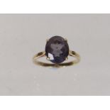 Ladies 9ct Ring With Amethyst Style Stone