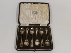 A Boxed Set Of Six Silver Spoons