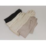 Four Vintage Sets Of Ladies Gloves, One Adorned Wi
