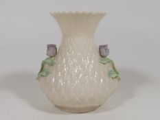 A Belleek Vase, Green Backstamp