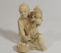 A Meiji Period Japanese Ivory Figure Of Male